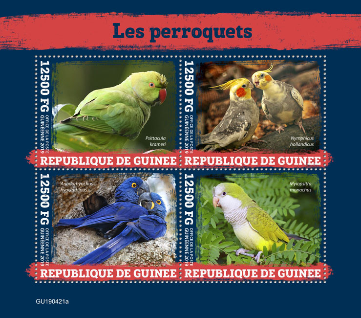 Parrots - Issue of Guinée postage stamps