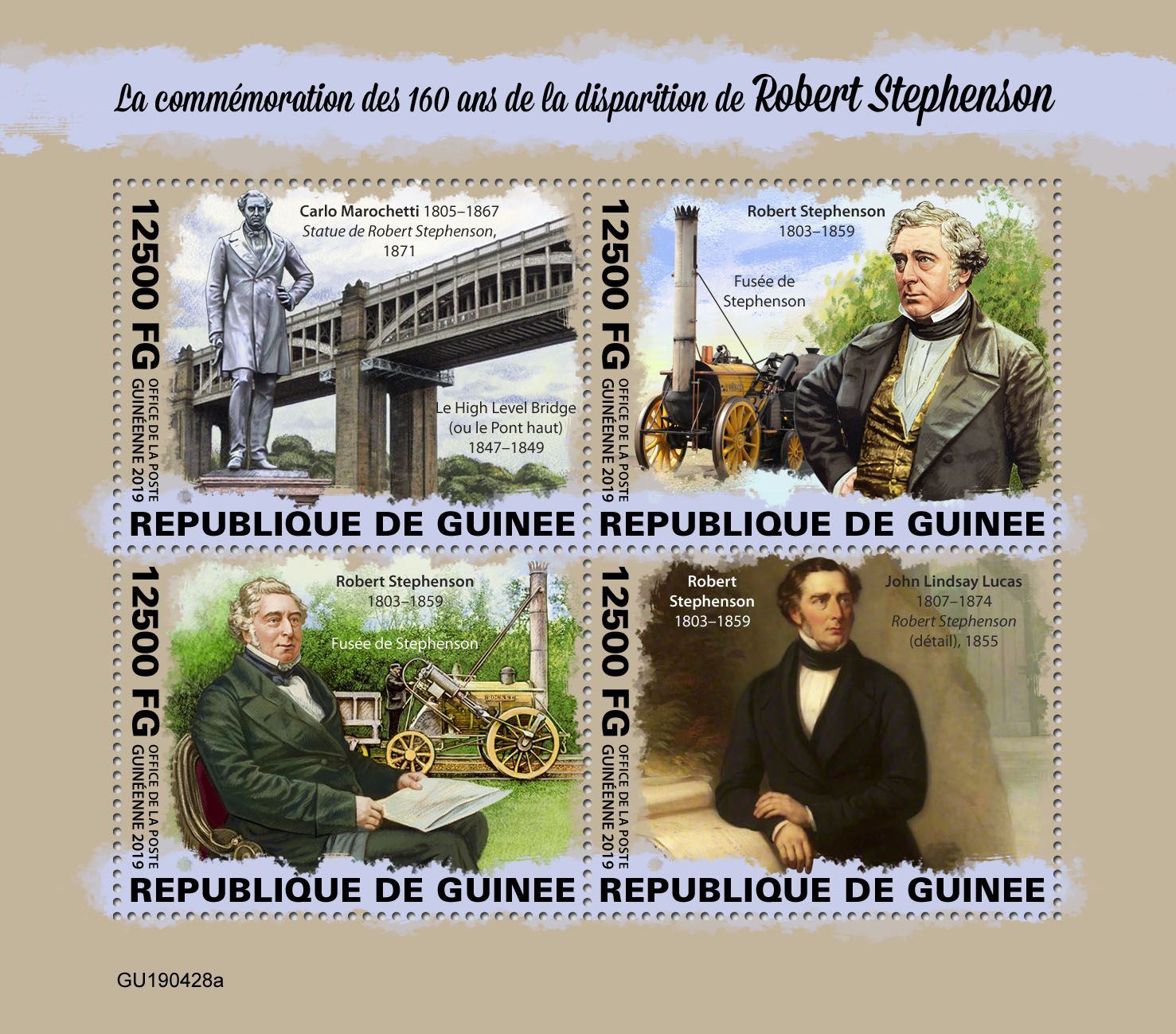 Robert Stephenson - Issue of Guinée postage stamps